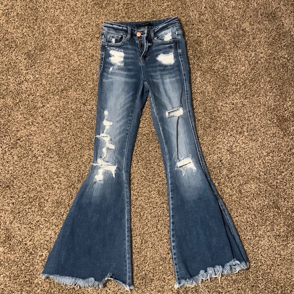 Flying Monkey Mid Rise Super Flare Jeans